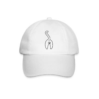 Silly cat - good morning, hoomin - Baseball Cap - white/white - Front