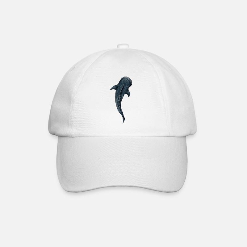Aquarell Walhai - Baseballkappe - Weiß/Weiß