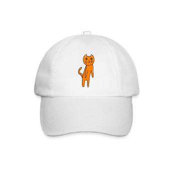 Expressive cartoon orange cat - Baseball Cap - white/white - Front