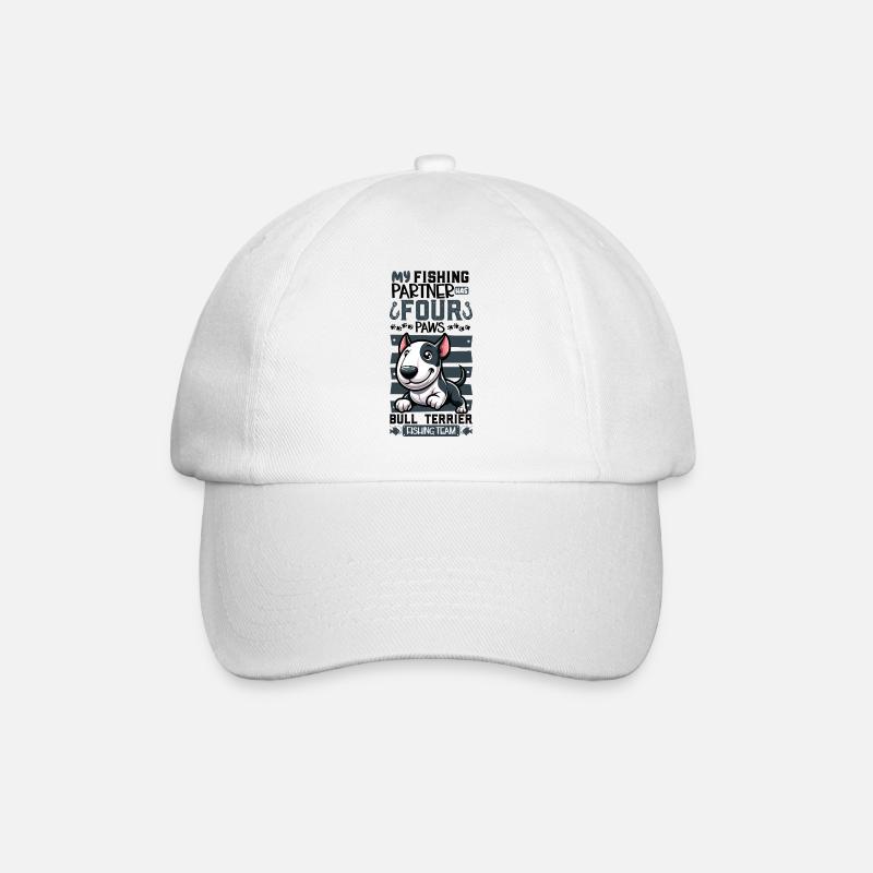 Fishing and Bull Terriers - Baseball Cap - white/white