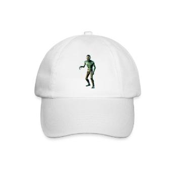 Zombie - Cooles Low-Poly-Logo - Baseballkappe - Weiß/Weiß - Vorne