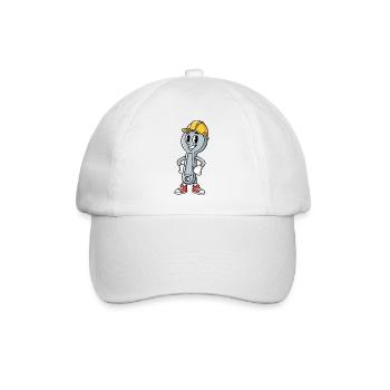 Techniker Cartoon Schraubenschlüssel Humor Mechaniker - Baseballkappe - Weiß/Weiß - Vorne