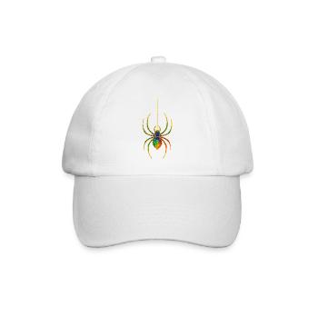 Regenbogen Glitzer-Spinne - Baseballkappe - Weiß/Weiß - Vorne