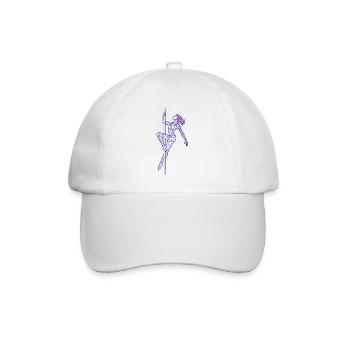 Line Art Woman Pole Dance Illustration Gift - Baseball Cap - white/white - Front