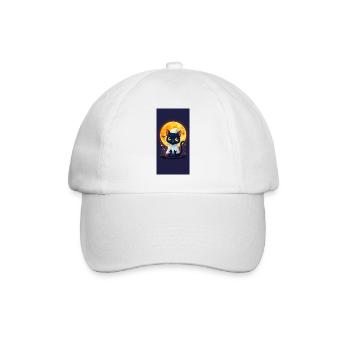 Moonlight Cat in Ghost Cloak - Baseball Cap - white/white - Front