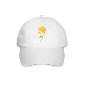 Vintage Nelke Blume Retro Natur Illustration   - Baseballkappe - Weiß/Weiß - Vorne