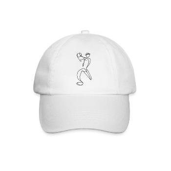 Cricket Bowler Drawing - Baseball Cap - white/white - Front