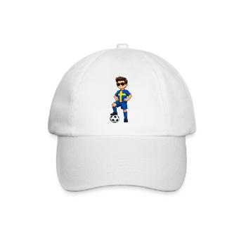 Soccer Boy Sweden Fan Swedish Flag - Baseball Cap - white/white - Front