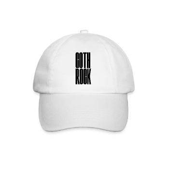 Goth Rock bold typography logo design - Baseball Cap - white/white - Front