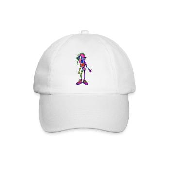 Bunter abstrakter Raucher-Charakter - Baseballkappe - Weiß/Weiß - Vorne