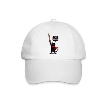 Gato Guerrero für Katzenrechte - Baseballkappe - Weiß/Weiß - Vorne