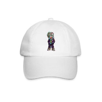 Bunter Street-Tron Charakter - Baseballkappe - Weiß/Weiß - Vorne