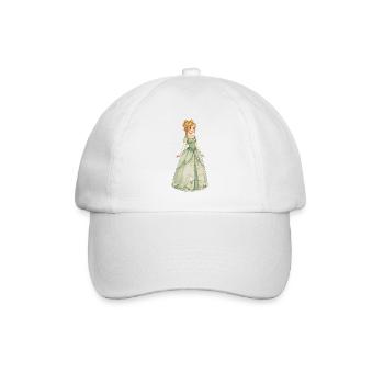 Elfenprinzessin im Smaragdgrünen Kleid - Baseballkappe - Weiß/Weiß - Vorne