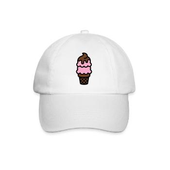 Eiswaffel Eiscreme Icon - Baseball Cap - white/white - Front