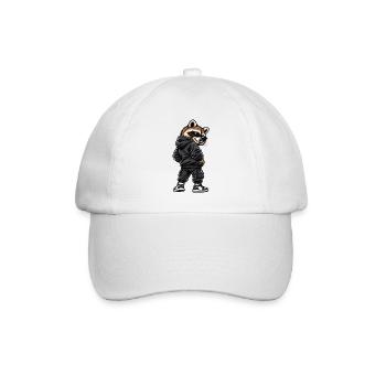 Raton laveur gangster cool en mode streetwear - Casquette classique - blanc/blanc - Devant