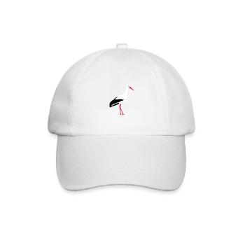 white stork - Baseball Cap - white/white - Front