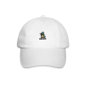 Dino-Mite Lustiges Dinosaurier Wortspiel für eine - Baseballkappe - Weiß/Weiß - Vorne