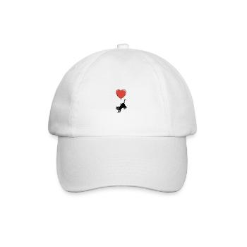 Chat Noir Avec Ballon Cœur : Aimant - Casquette classique - blanc/blanc - Devant