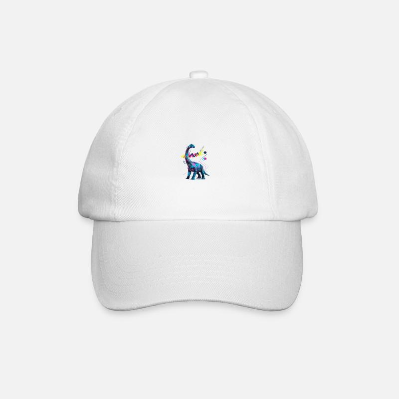 Néon dinosaure abstrait Oeuvre d’art - Casquette classique - blanc/blanc