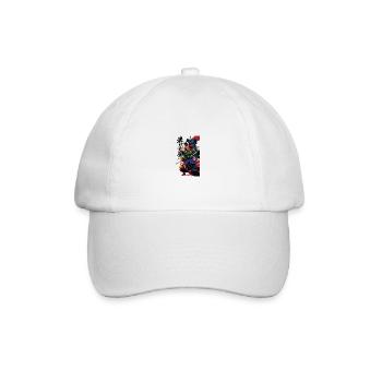 Katzen Samurai Krieger Fantasie Kunst - Baseballkappe - Weiß/Weiß - Vorne