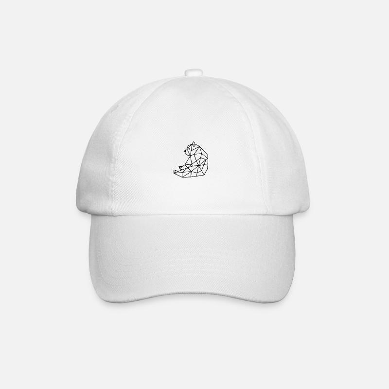 Bear Geometric Line - Baseball Cap - white/white