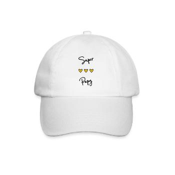 SUPER PAPY. PAPY. FÊTE DES PÈRES. BONNE FÊTE PAPY. - Casquette classique - blanc/blanc - Devant