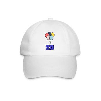 20. 20 YEARS. 20TH ANNIVERSARY. BIRTHDAY 20 YEARS. - Baseball Cap - white/white - Front