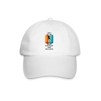 Badminton Badminton Badminton Player Chocolat - Casquette classique - blanc/blanc - Devant