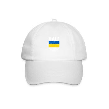 Der halbe Ukrainer ist besser als keine Nationalfl - Baseballkappe - Weiß/Weiß - Vorne