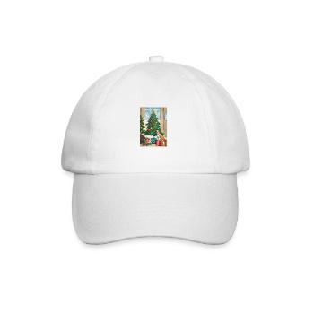 Lustig Hund Weihnachten Weihnachtsbaum Geschenk - Baseballkappe - Weiß/Weiß - Vorne