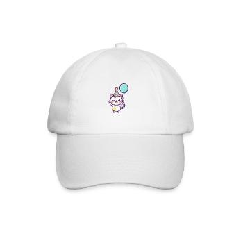 Cat Birthday Baby - Baseball Cap - white/white - Front