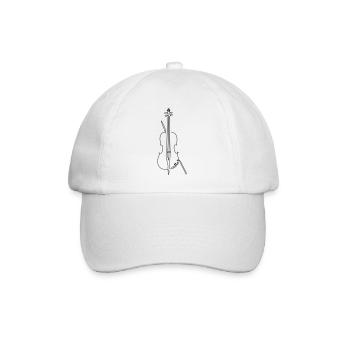 one line cello - Baseballkappe - Weiß/Weiß - Vorne