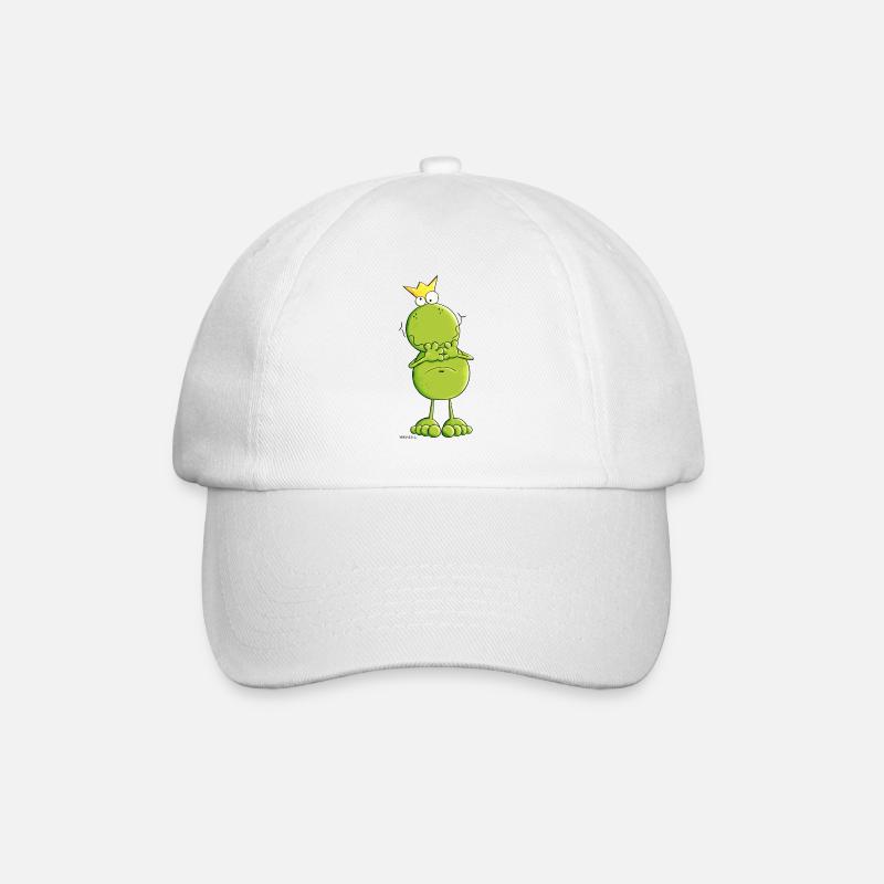 Frosch mit Krone - Baseballkappe - Weiß/Weiß