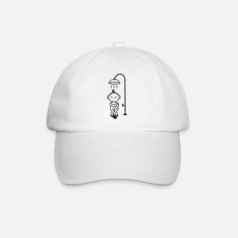 fille timide sous la douche - Casquette classique - blanc/blanc