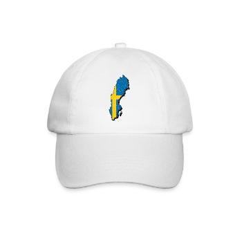 Schweden swedish Karte Urlaub Reise Geschenk SWE - Baseballkappe - Weiß/Weiß - Vorne