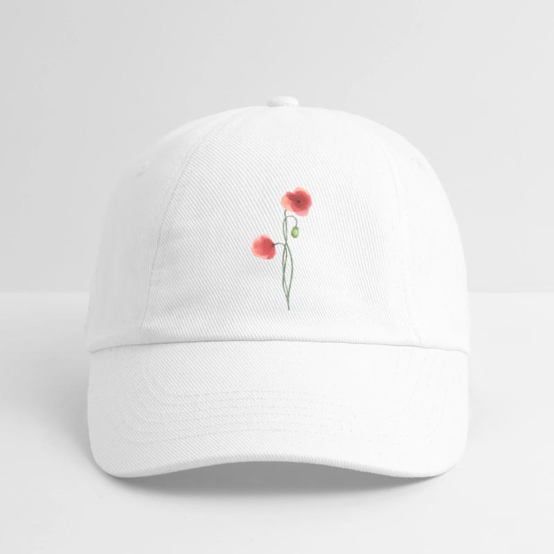 Blume: roter Mohn Baseballkappe