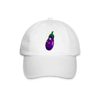 Happy eggplant - Baseball Cap - white/white - Front
