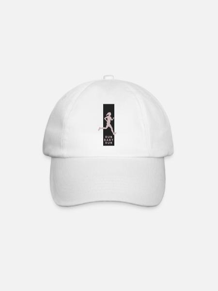 RUN BABY RUN - Baseball Cap - white/white
