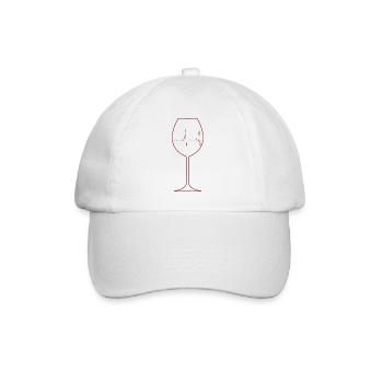 Wine glass with pulse - Baseball Cap - white/white - Front