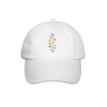 Trio aquarelle de fleurs sauvages - Casquette classique - blanc/blanc - Devant