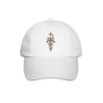 Figure tribale Amazigh géométrique et colorée - Casquette classique - blanc/blanc - Devant