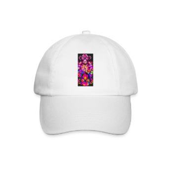 Neon-Psychedelische Affen-Pop-Kunst - Baseballkappe - Weiß/Weiß - Vorne
