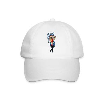 Bizarre Clown in Suit Art Style - Baseball Cap - white/white - Front