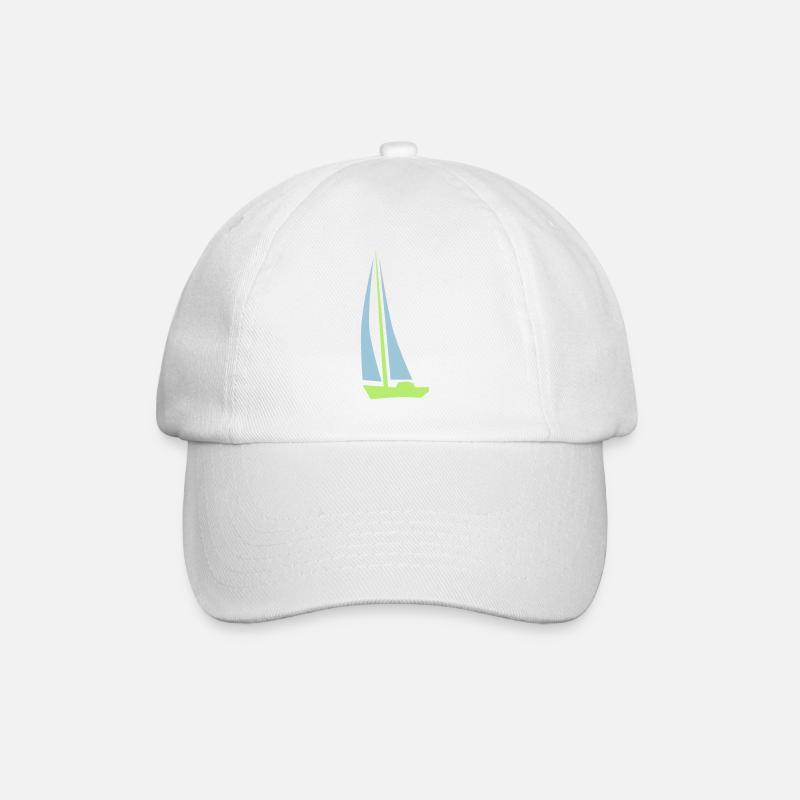 Segelboot - Baseballkappe - Weiß/Weiß