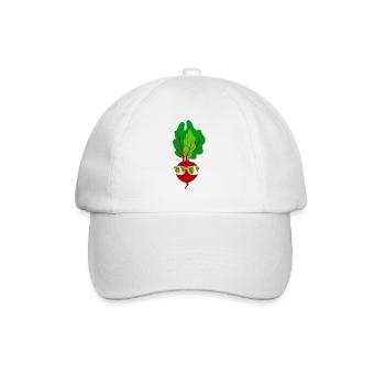 A cool radish with sunglasses vegetables - Baseball Cap - white/white - Front