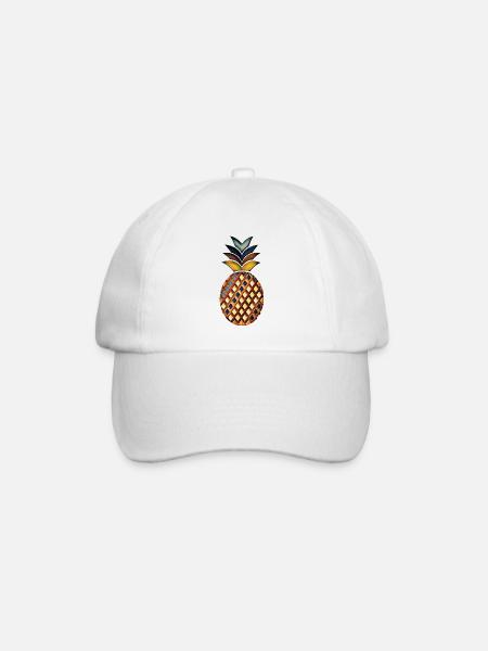 Happy Ananas Style - Baseballkappe - Weiß/Weiß