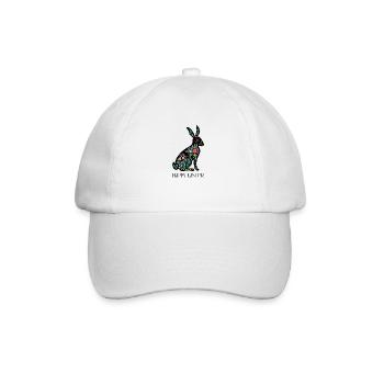 Happy Easter - Bunter Osterhase Floral - Baseballkappe - Weiß/Weiß - Vorne