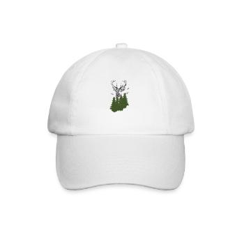 Jäger Bergsteiger Wanderer Hirsch - Baseballkappe - Weiß/Weiß - Vorne