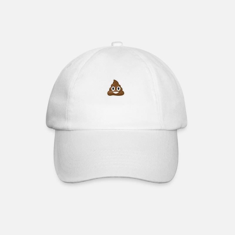 Kackhaufen Emoji - Baseballkappe - Weiß/Weiß