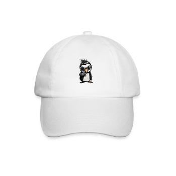 Cool Punk Rock Penguin Adorable Animal - Baseball Cap - white/white - Front